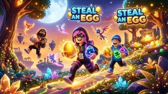 Steal an Egg Roblox Key Visual - Stealing eggs and hatching rare pets